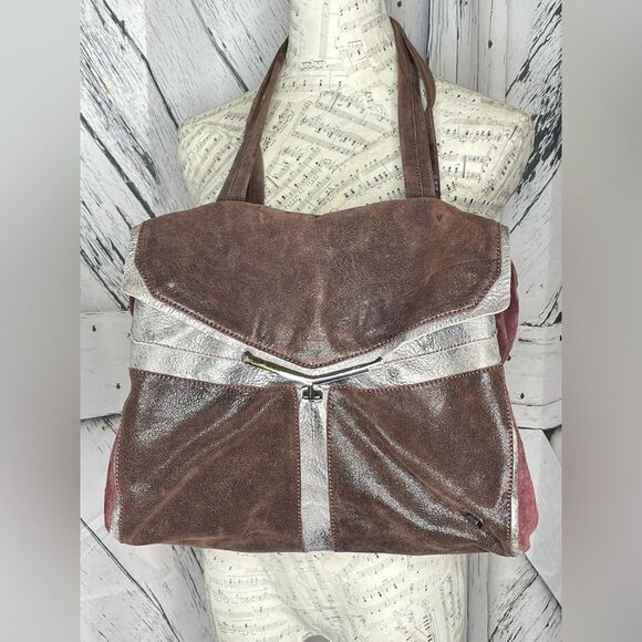 Botkier Satchel Handbag Suede & Metallic - Picture 1 of 12
